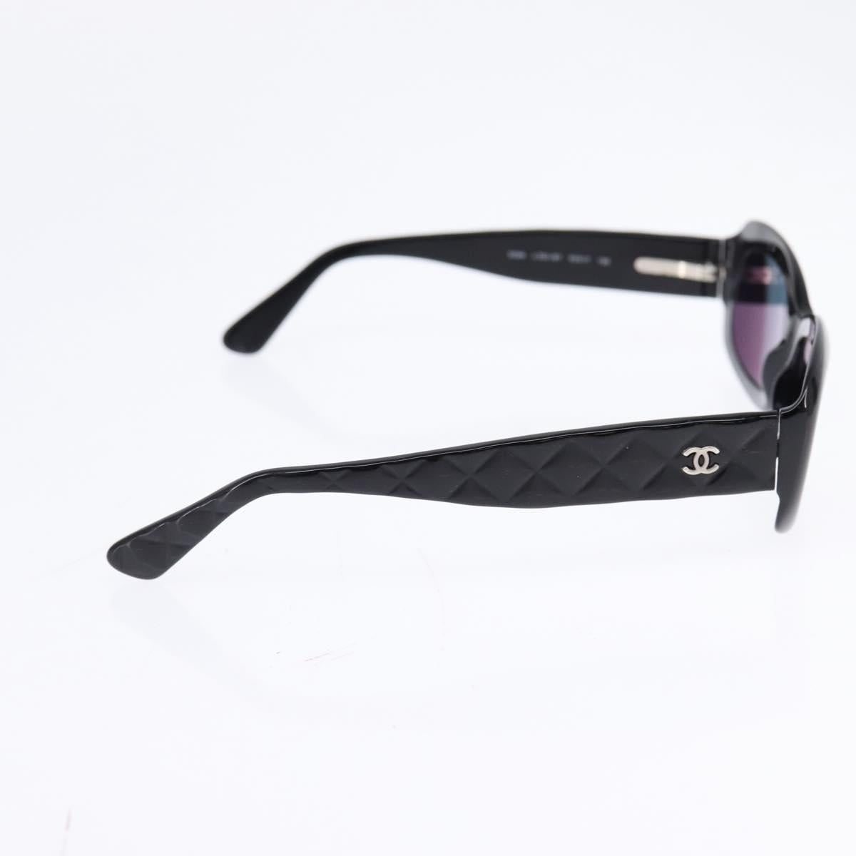 CHANEL Sunglasses plastic Black CC Auth BA6483