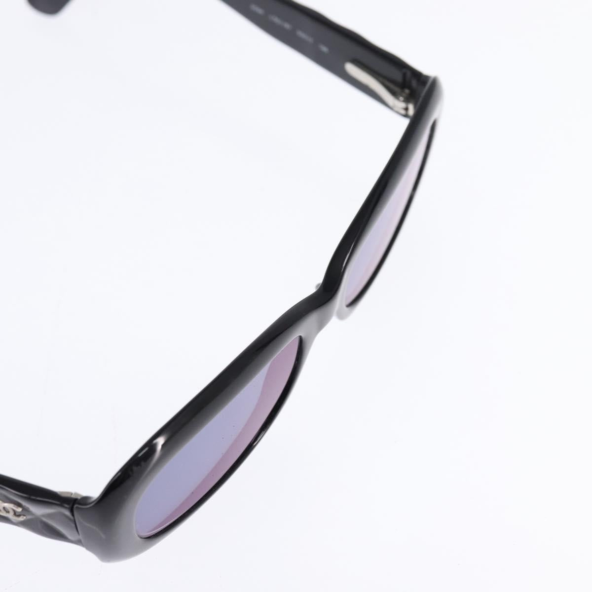 CHANEL Sunglasses plastic Black CC Auth BA6483