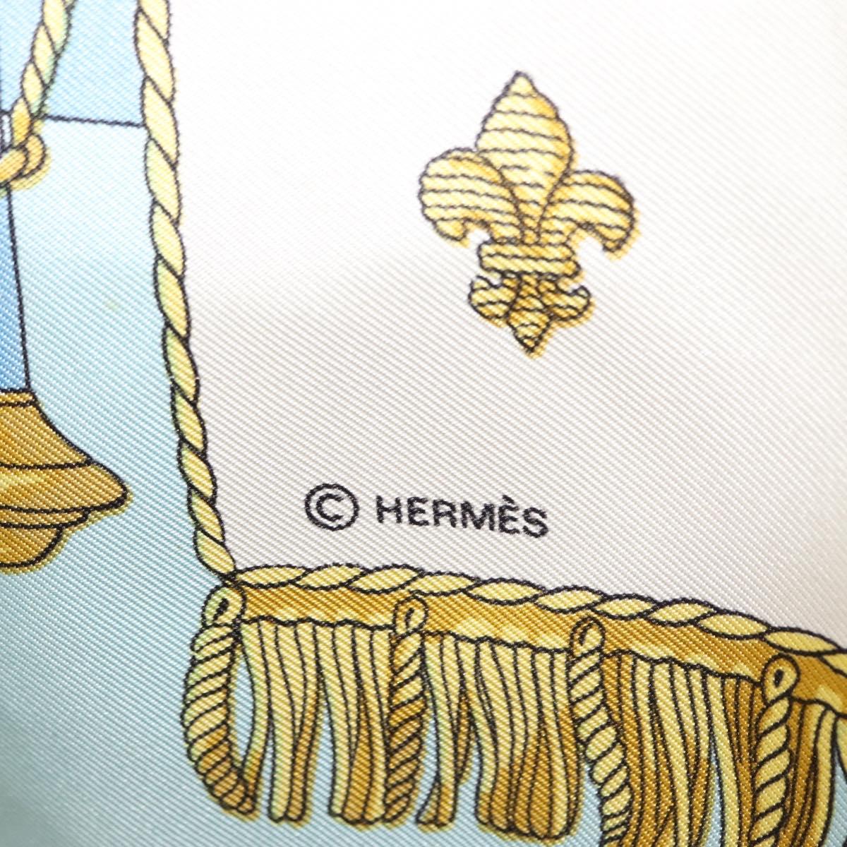 HERMES Carre 90 Scarf ""VUE DU CARROSSE DE LA GALERE LA REALE"" Silk Auth BA6484