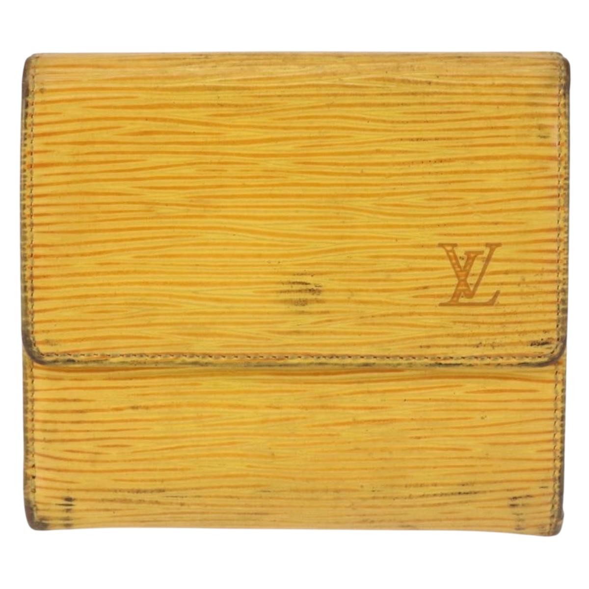 LOUIS VUITTON Epi Monogram Clutch Bag 2Set Yellow LV Auth BA6487