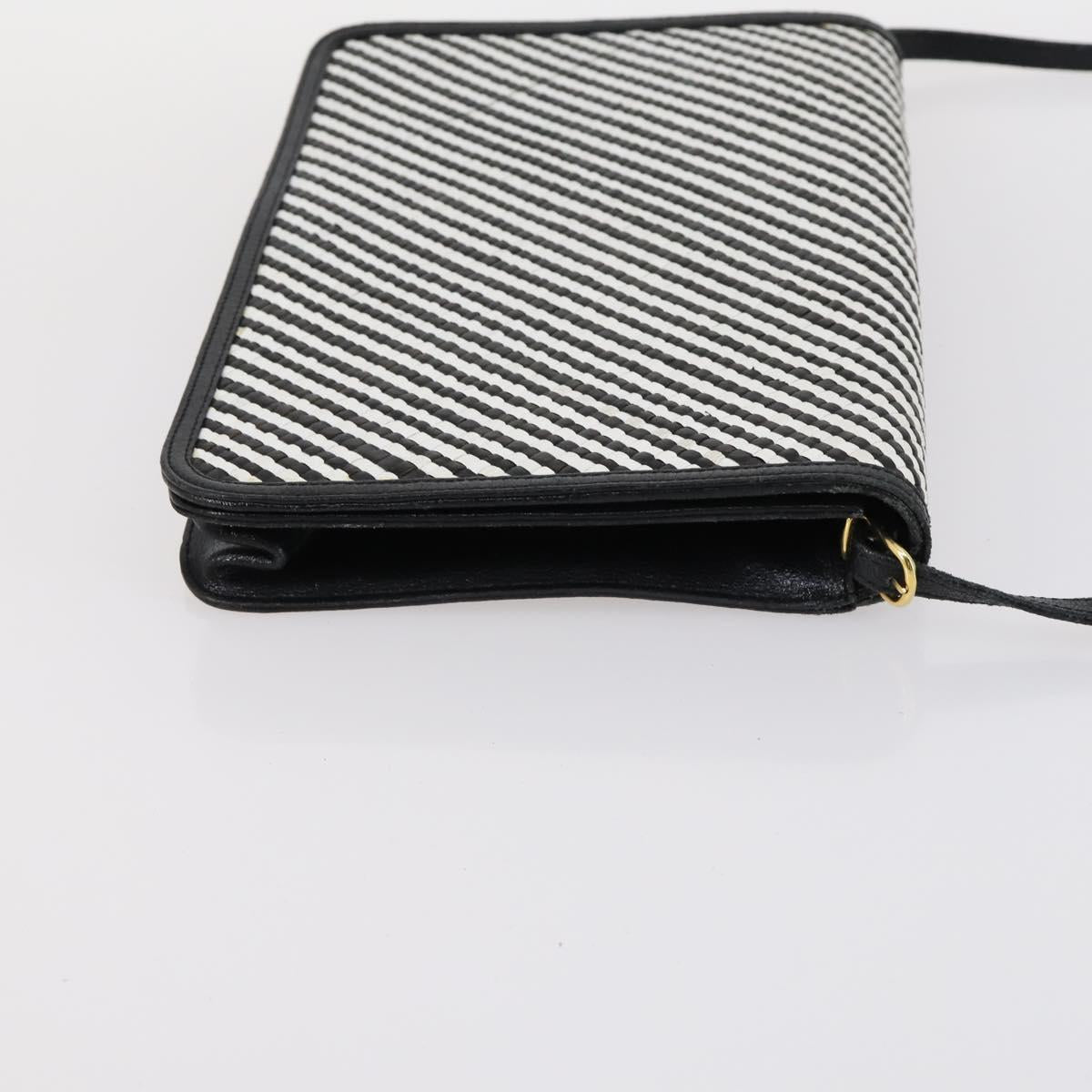 BALLY Bag Canvas Leather 3Set Black Beige Auth BA6489