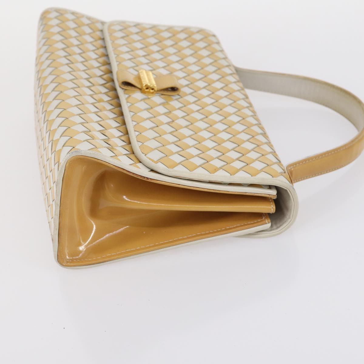 BALLY Bag Canvas Leather 3Set Black Beige Auth BA6489