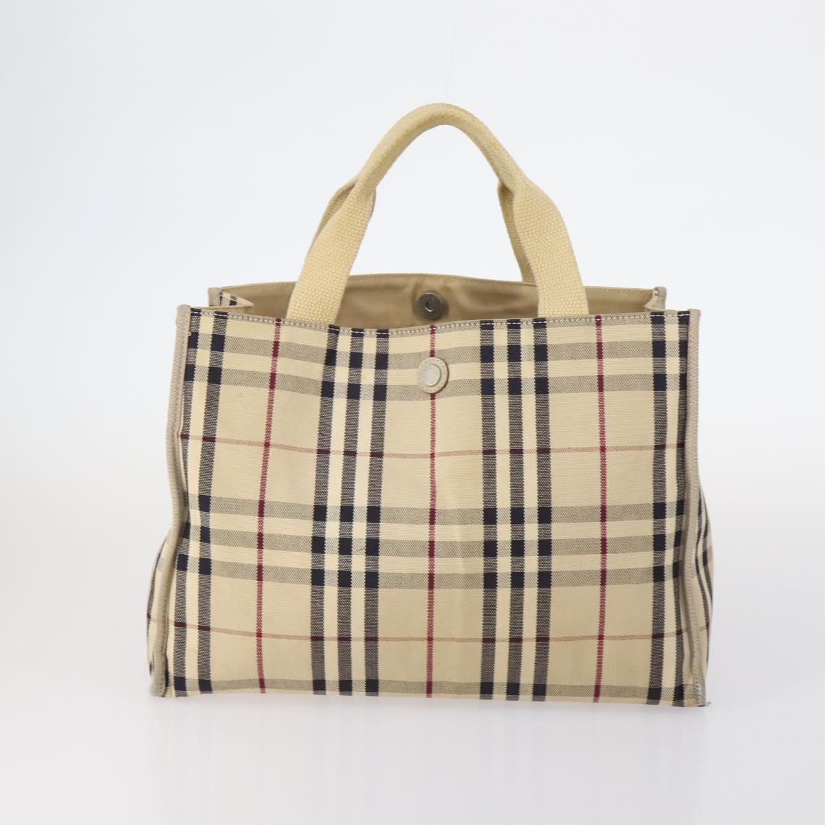 PRADA Burberry Hermes Chloe Cartier Nova Check Bag Canvas 5Set Beige Auth BA6490