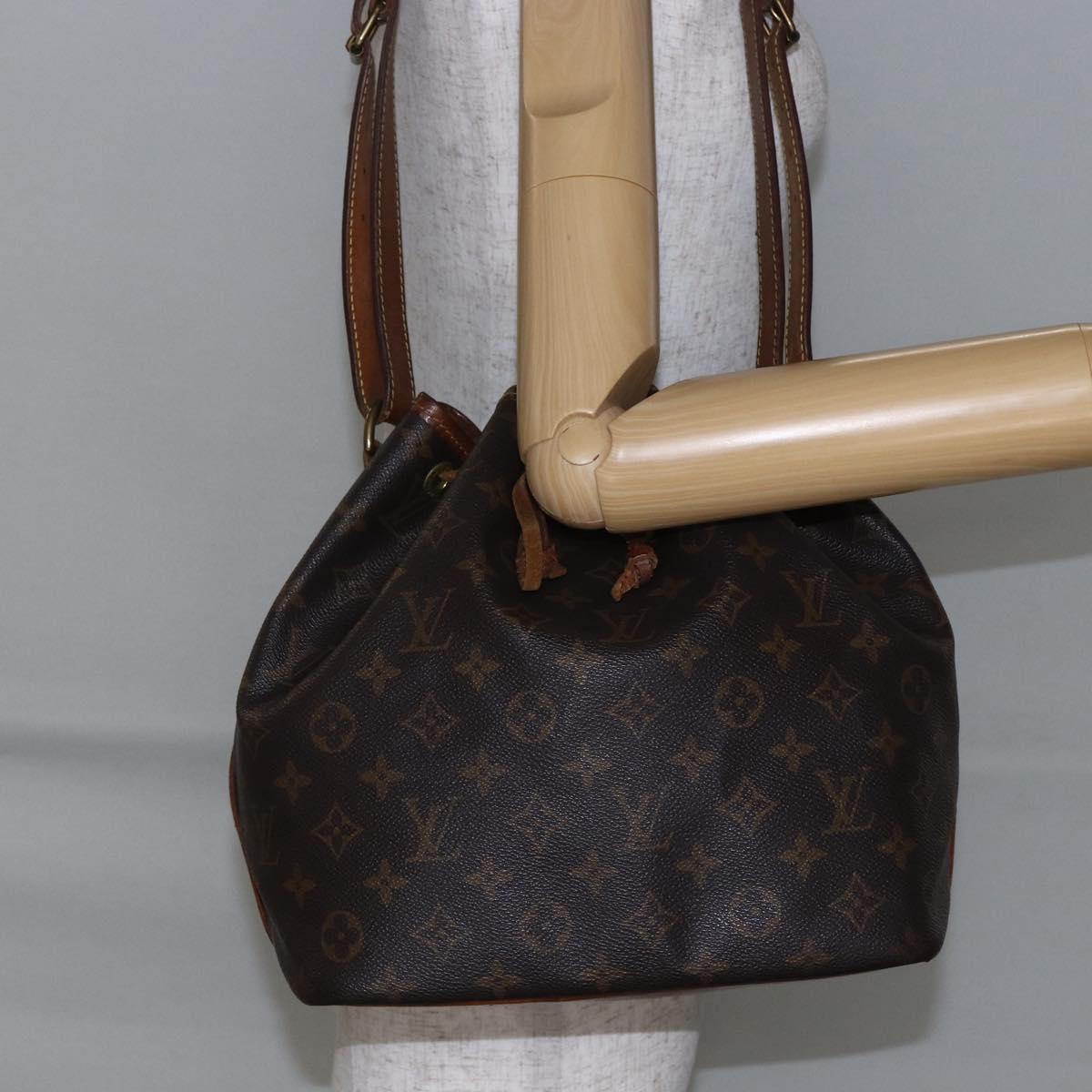 LOUIS VUITTON Monogram Petit Noe Shoulder Bag M42226 LV Auth BA6508