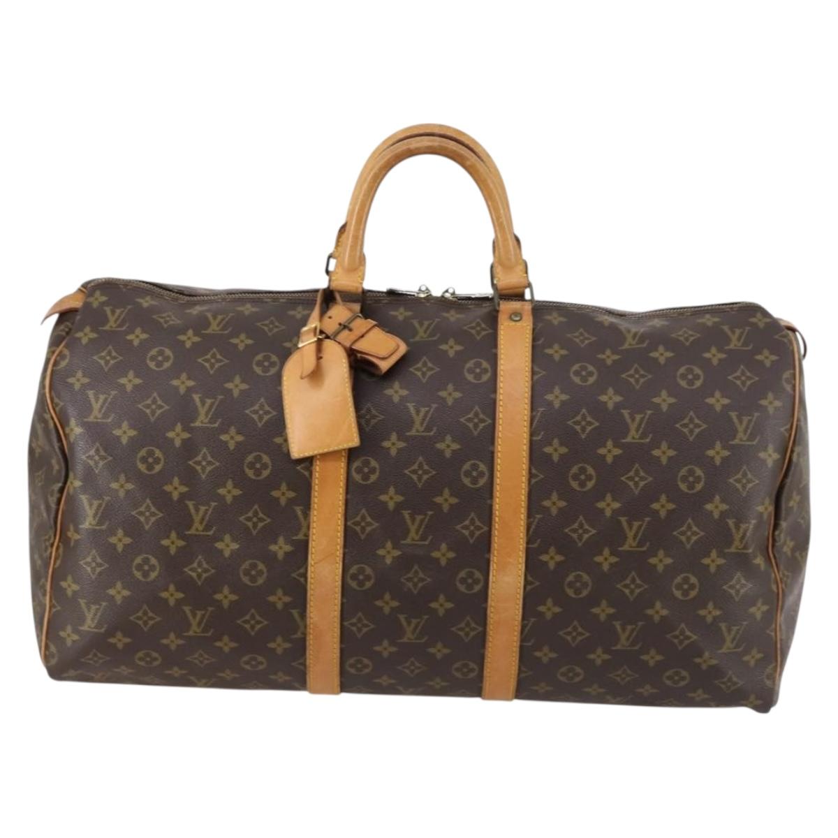LOUIS VUITTON Monogram Keepall 55 Boston Bag M41424 LV Auth BA6510