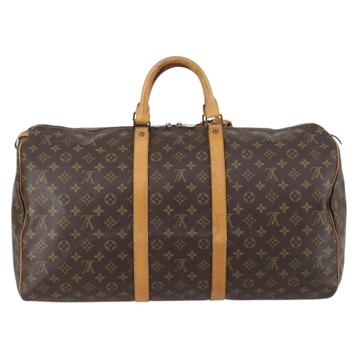 LOUIS VUITTON Monogram Keepall 55 Boston Bag M41424 LV Auth BA6510