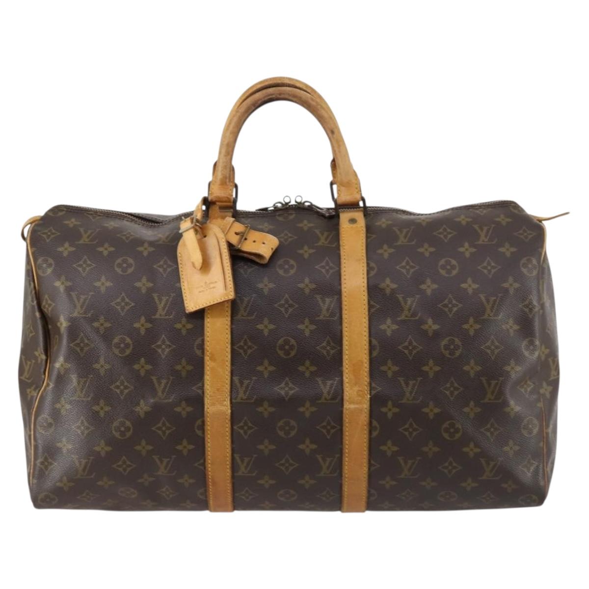 LOUIS VUITTON Monogram Keepall 50 Boston Bag M41426 LV Auth BA6511