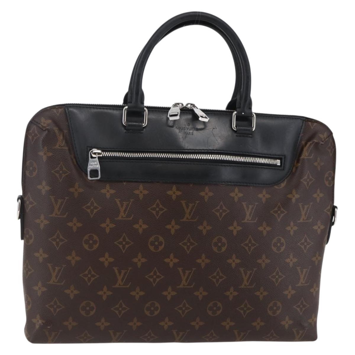 LOUIS VUITTON Macassar Porte DocumentsJules Bag Black M54019 Auth BA6512