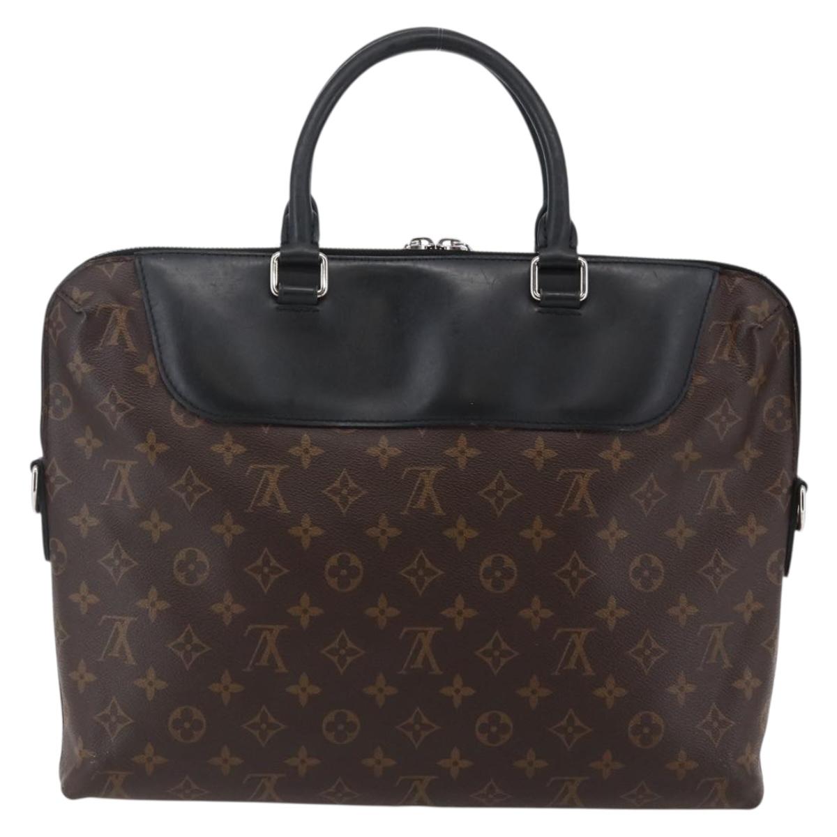 LOUIS VUITTON Macassar Porte DocumentsJules Bag Black M54019 Auth BA6512