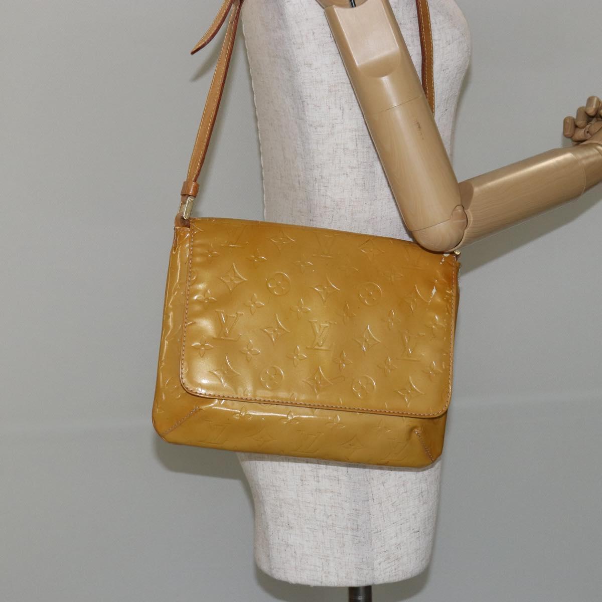 LOUIS VUITTON Monogram Vernis Thompson Street Bag Beige M91301 LV Auth BA6514