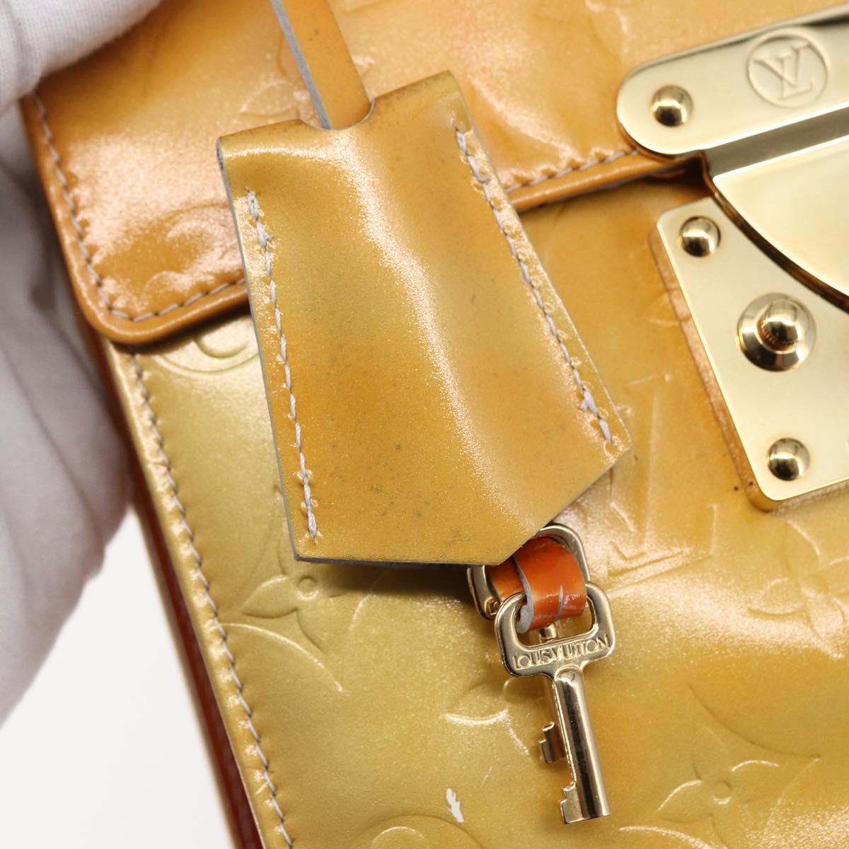 LOUIS VUITTON Monogram Vernis Spring Street Hand Bag Gris M91029 LV Auth BA6515