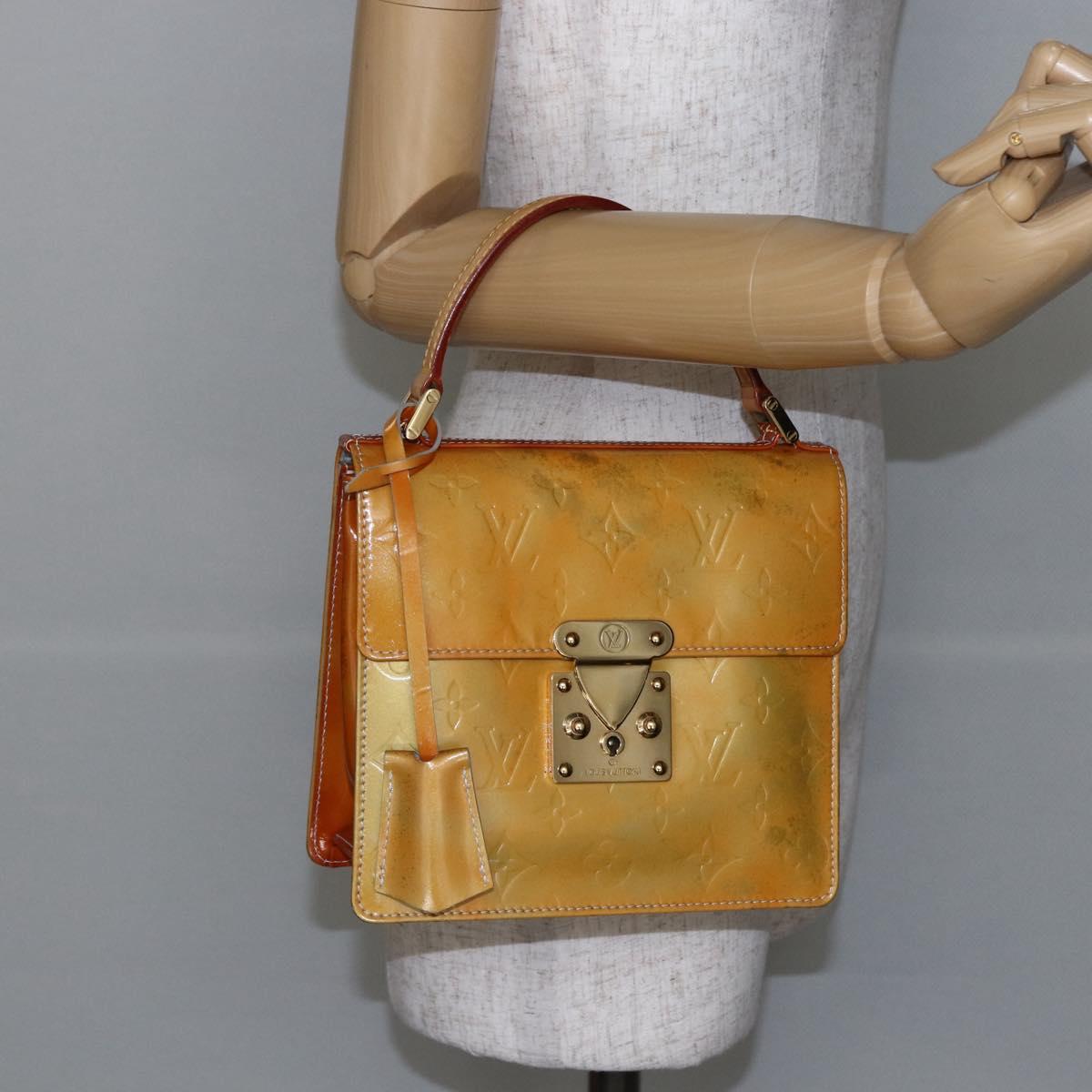 LOUIS VUITTON Monogram Vernis Spring Street Hand Bag Gris M91029 LV Auth BA6515