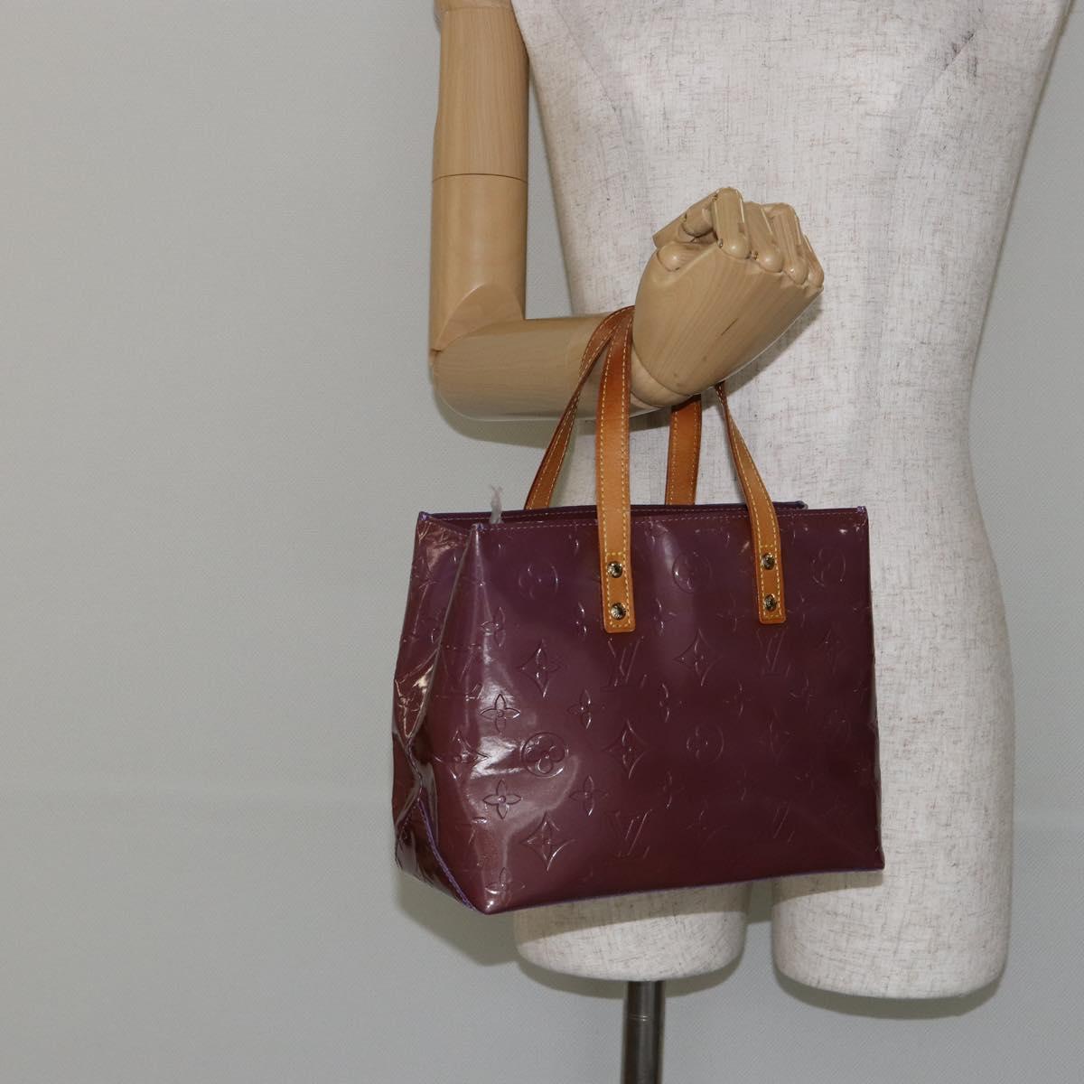 LOUIS VUITTON Monogram Vernis Reade PM Hand Bag Purple Viole M93578 Auth BA6516