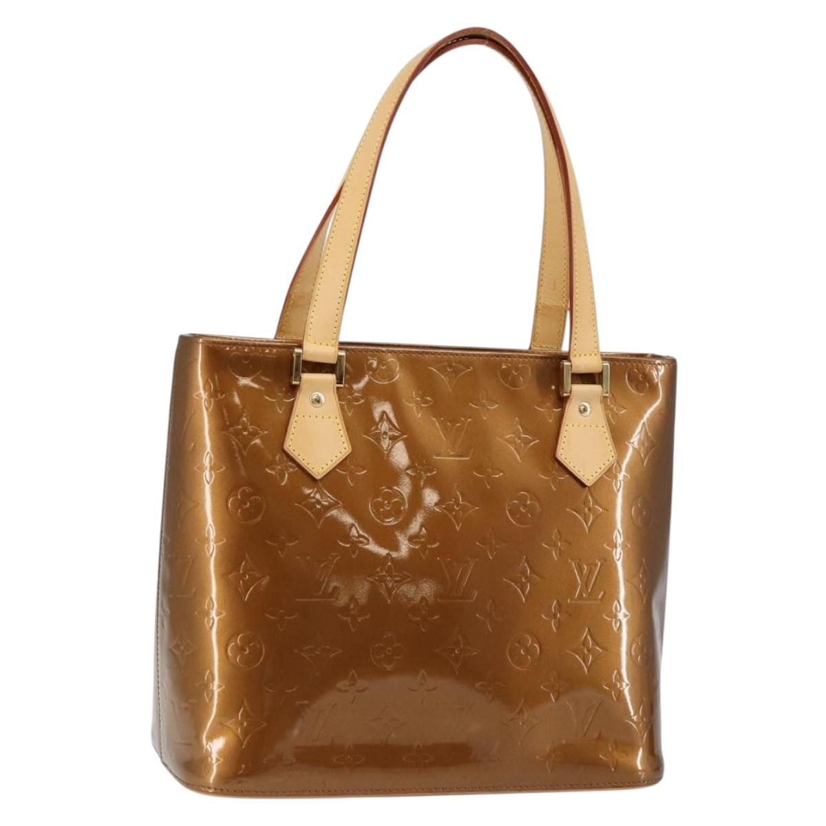 LOUIS VUITTON Monogram Vernis Houston Hand Bag Bronze M91122 LV Auth BA6517