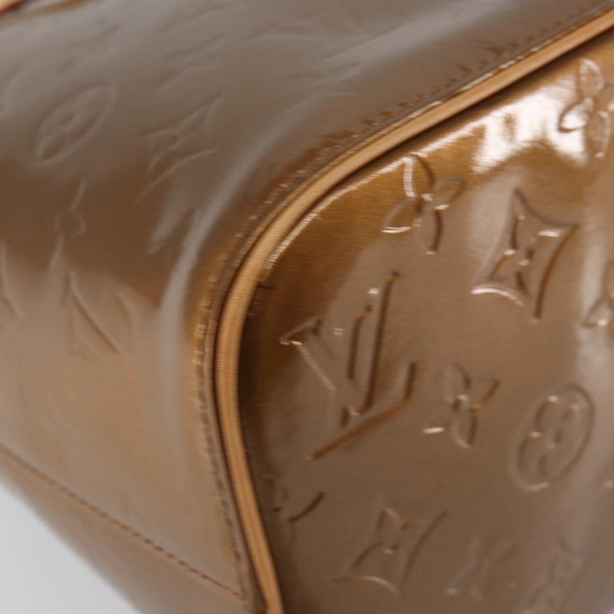 LOUIS VUITTON Monogram Vernis Houston Hand Bag Bronze M91122 LV Auth BA6517