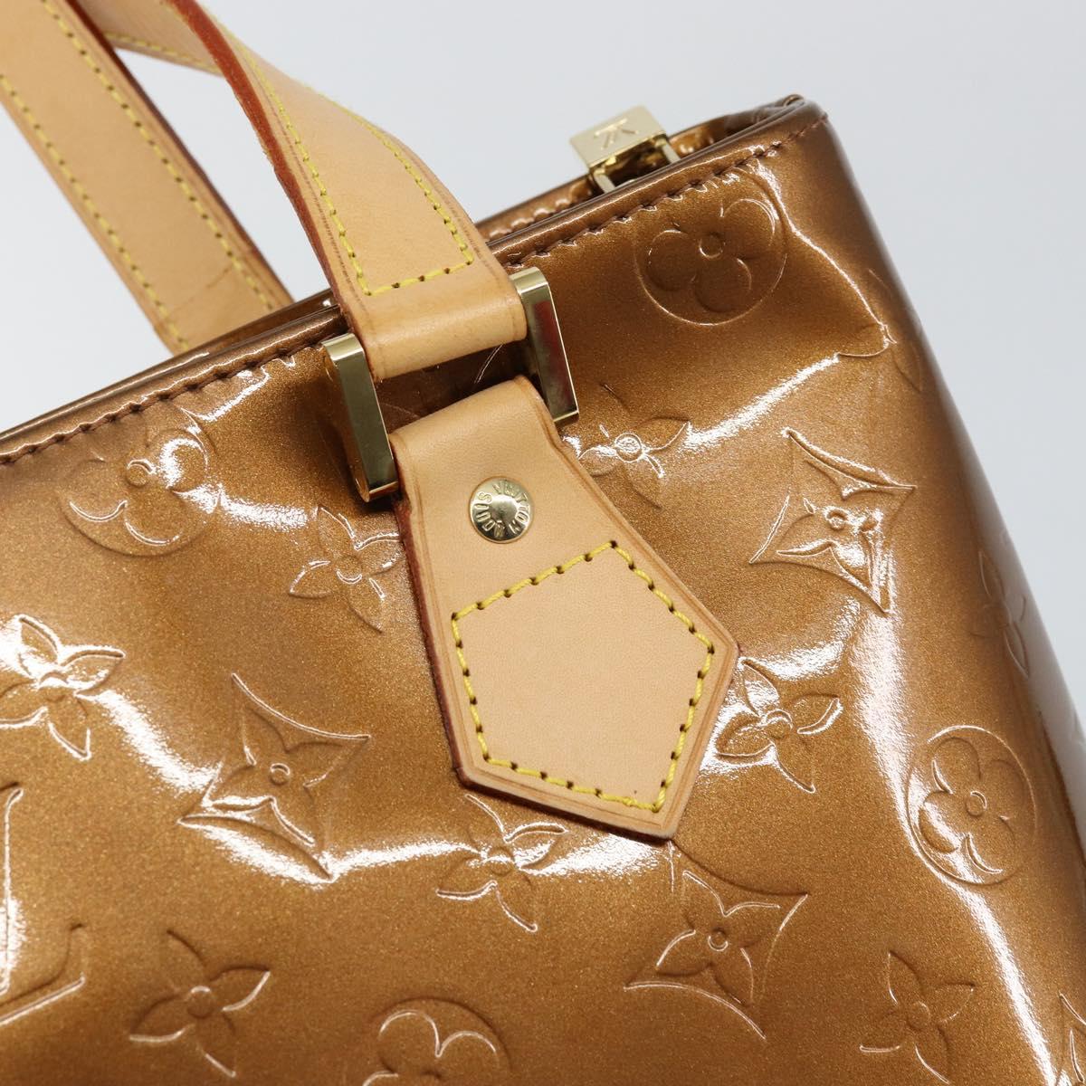 LOUIS VUITTON Monogram Vernis Houston Hand Bag Bronze M91122 LV Auth BA6517