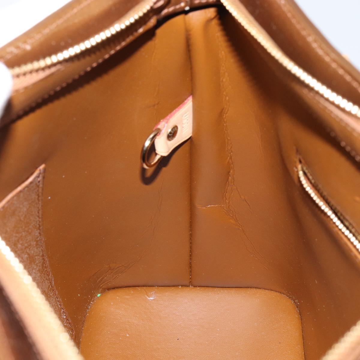 LOUIS VUITTON Monogram Vernis Houston Hand Bag Bronze M91122 LV Auth BA6517