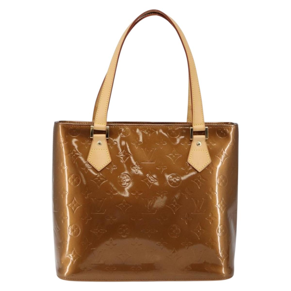 LOUIS VUITTON Monogram Vernis Houston Hand Bag Bronze M91122 LV Auth BA6517