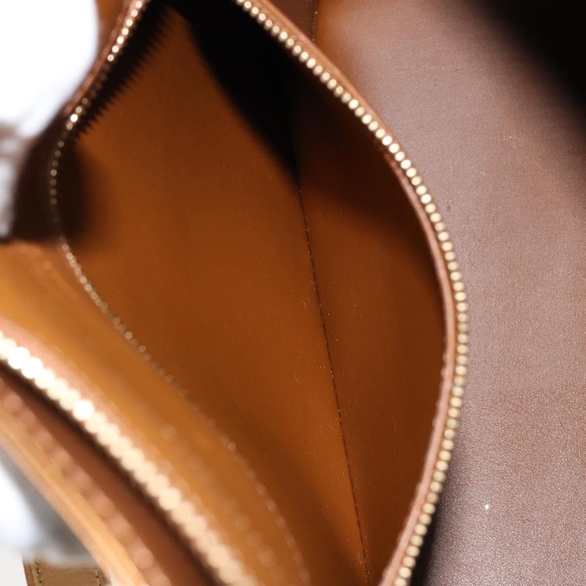 LOUIS VUITTON Monogram Vernis Houston Hand Bag Bronze M91122 LV Auth BA6517