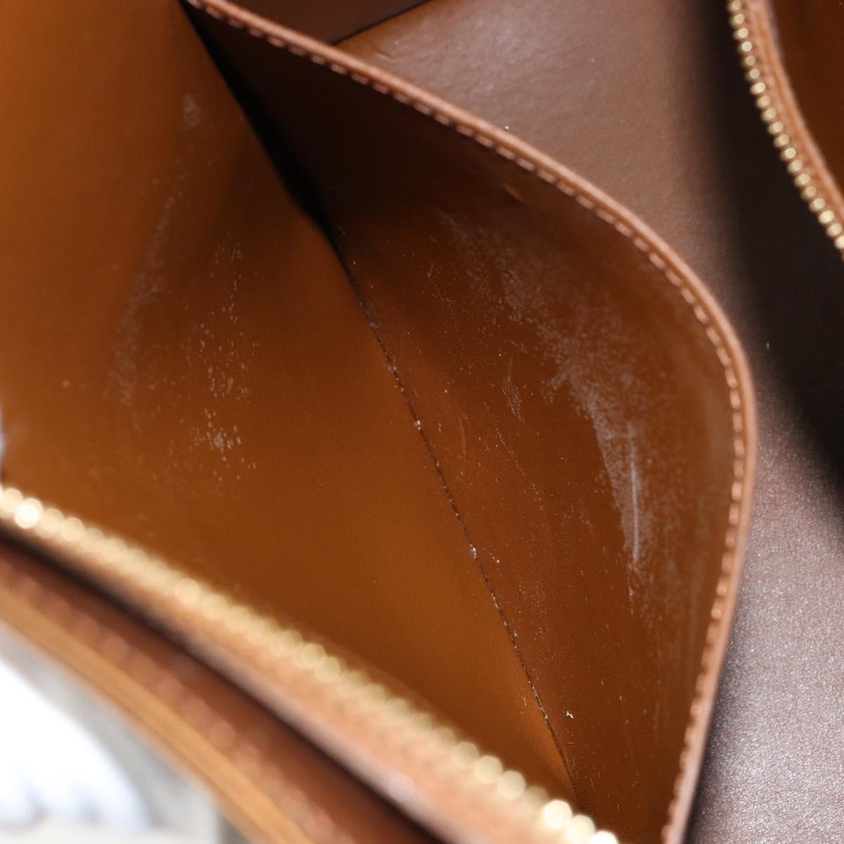 LOUIS VUITTON Monogram Vernis Houston Hand Bag Bronze M91122 LV Auth BA6517
