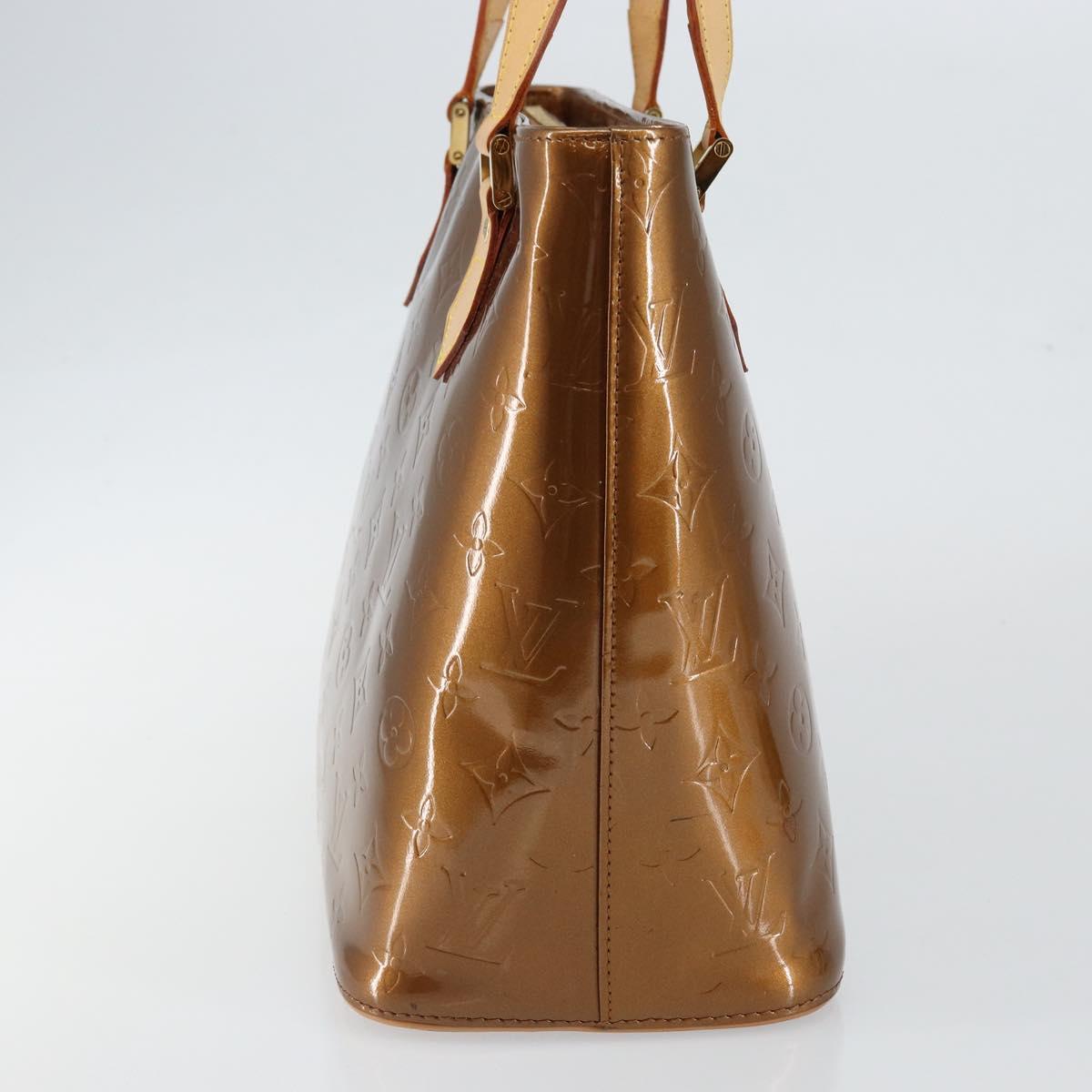 LOUIS VUITTON Monogram Vernis Houston Hand Bag Bronze M91122 LV Auth BA6517