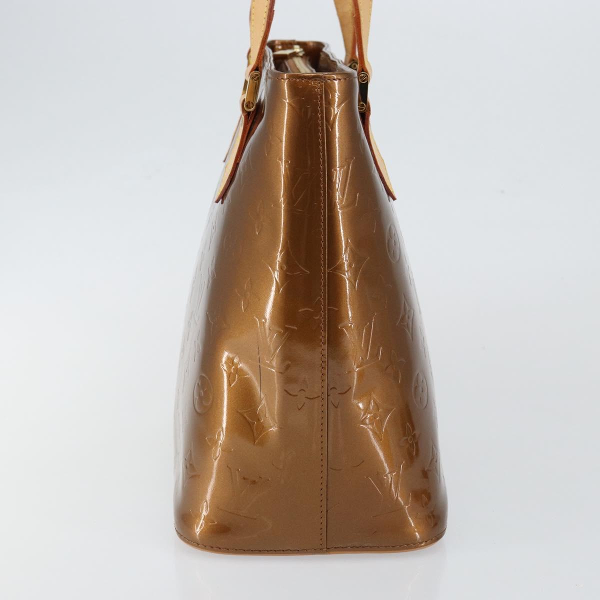 LOUIS VUITTON Monogram Vernis Houston Hand Bag Bronze M91122 LV Auth BA6517