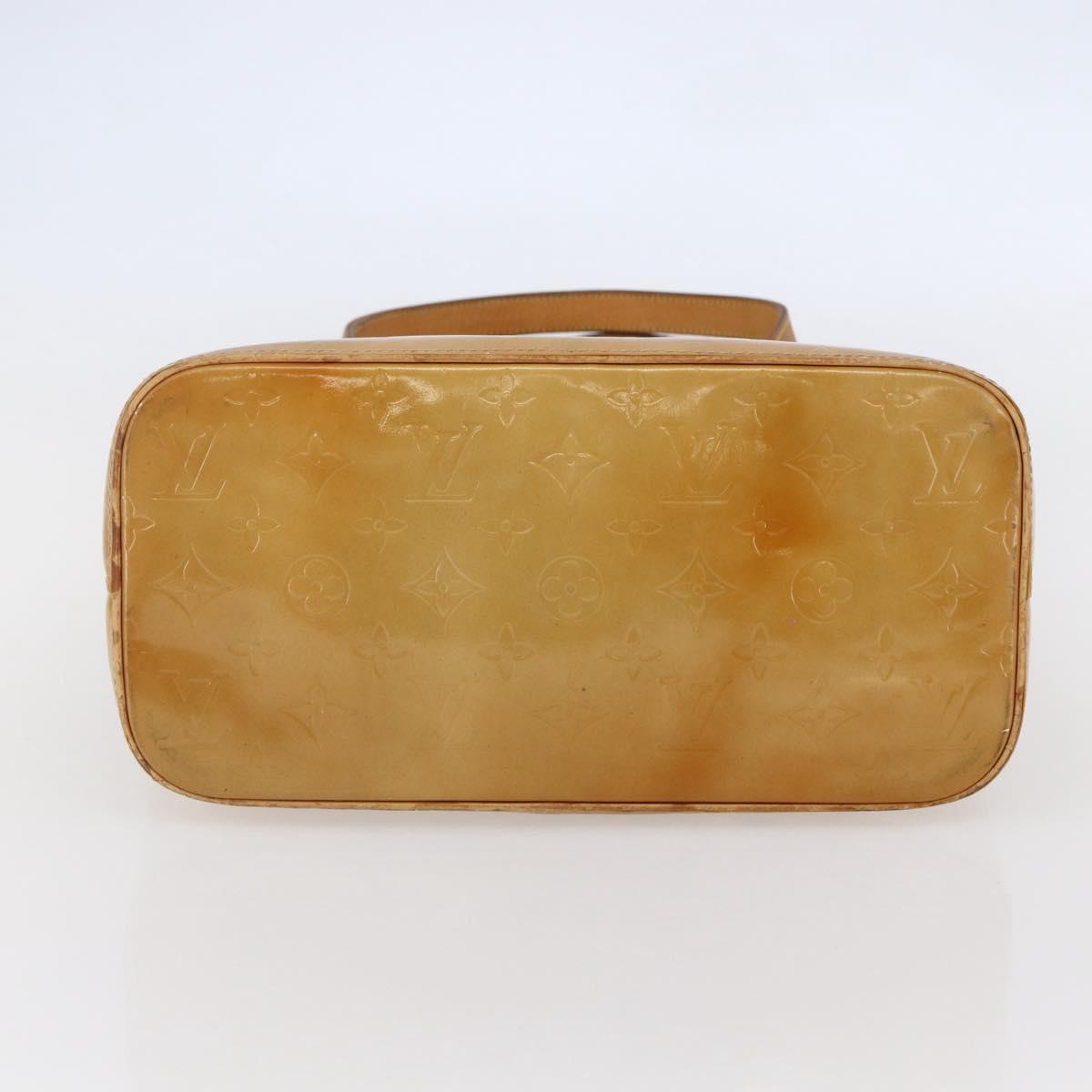 LOUIS VUITTON Monogram Vernis Houston Hand Bag Beige M91004 LV Auth BA6518
