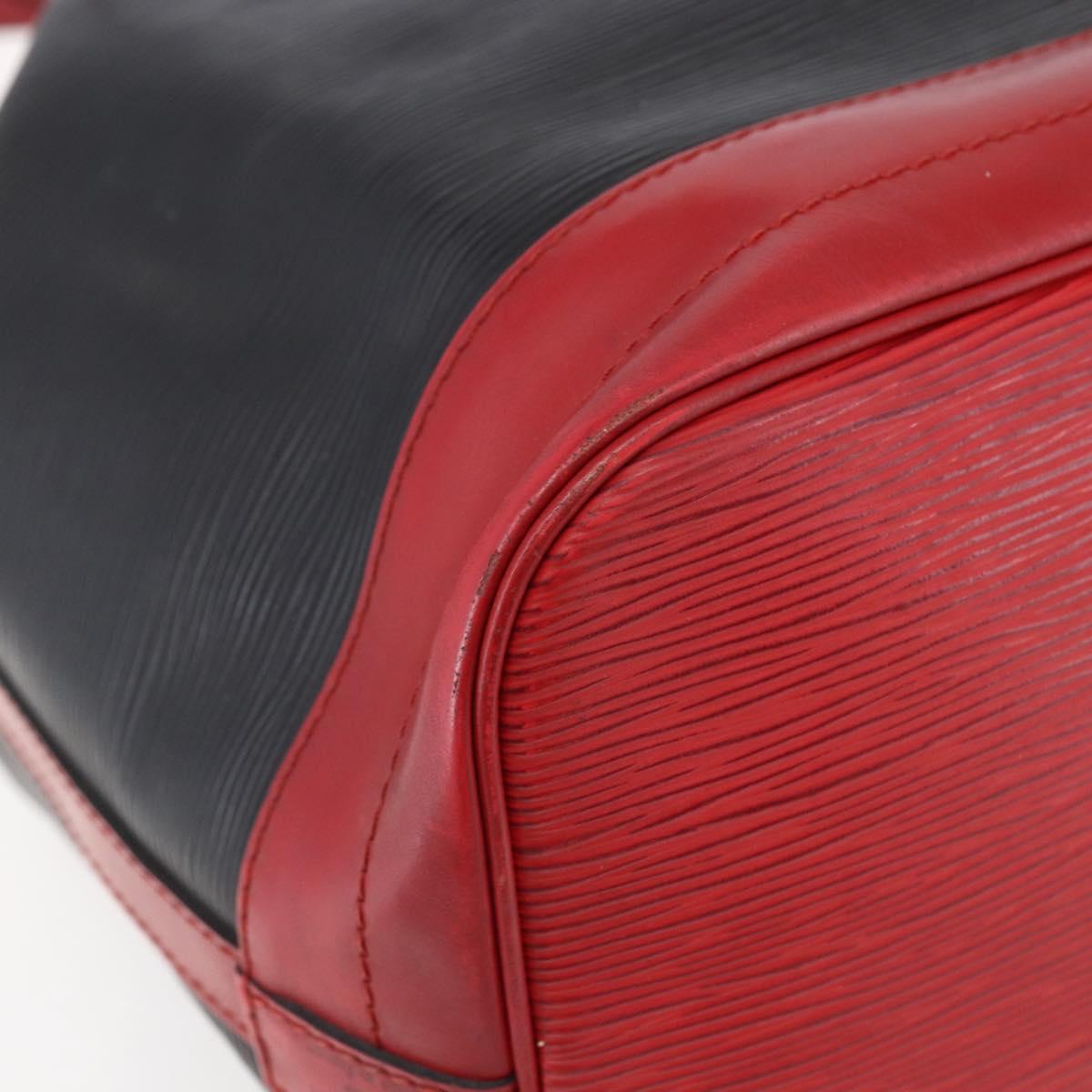 LOUIS VUITTON Epi Noe Shoulder Bag Bicolor Black Red M44017 LV Auth BA6524
