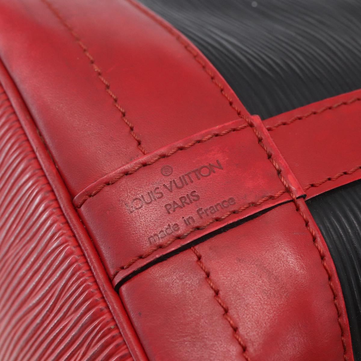 LOUIS VUITTON Epi Noe Shoulder Bag Bicolor Black Red M44017 LV Auth BA6524