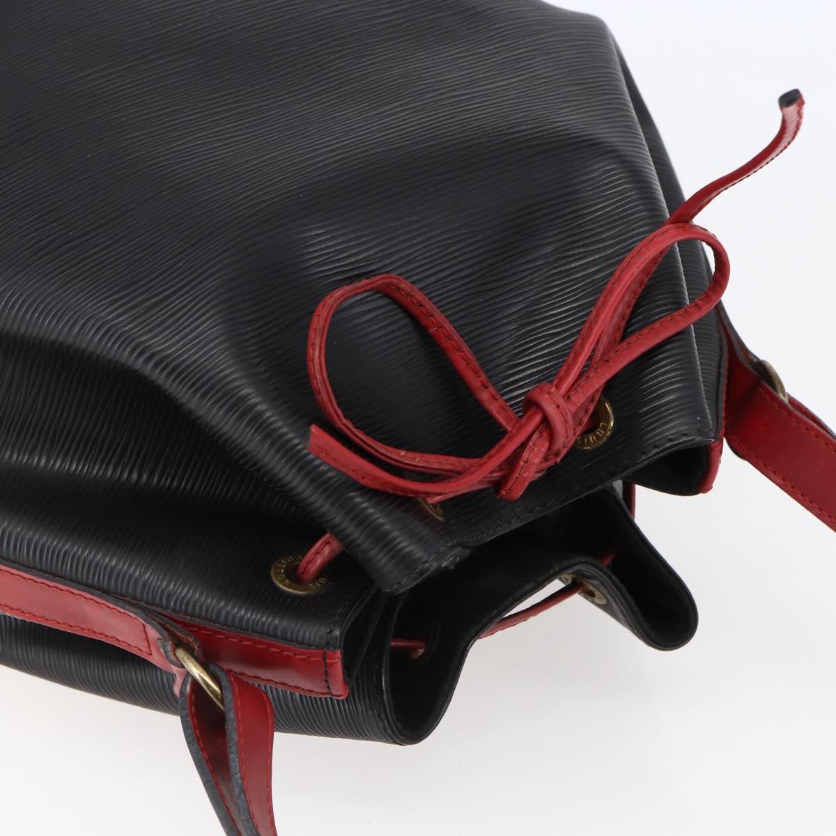 LOUIS VUITTON Epi Noe Shoulder Bag Bicolor Black Red M44017 LV Auth BA6524