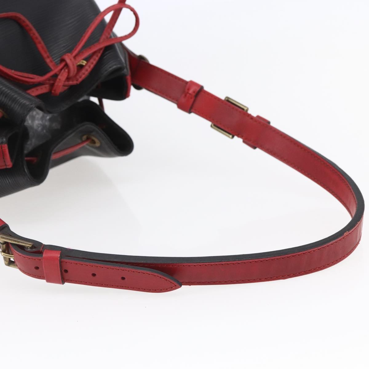 LOUIS VUITTON Epi Noe Shoulder Bag Bicolor Black Red M44017 LV Auth BA6524