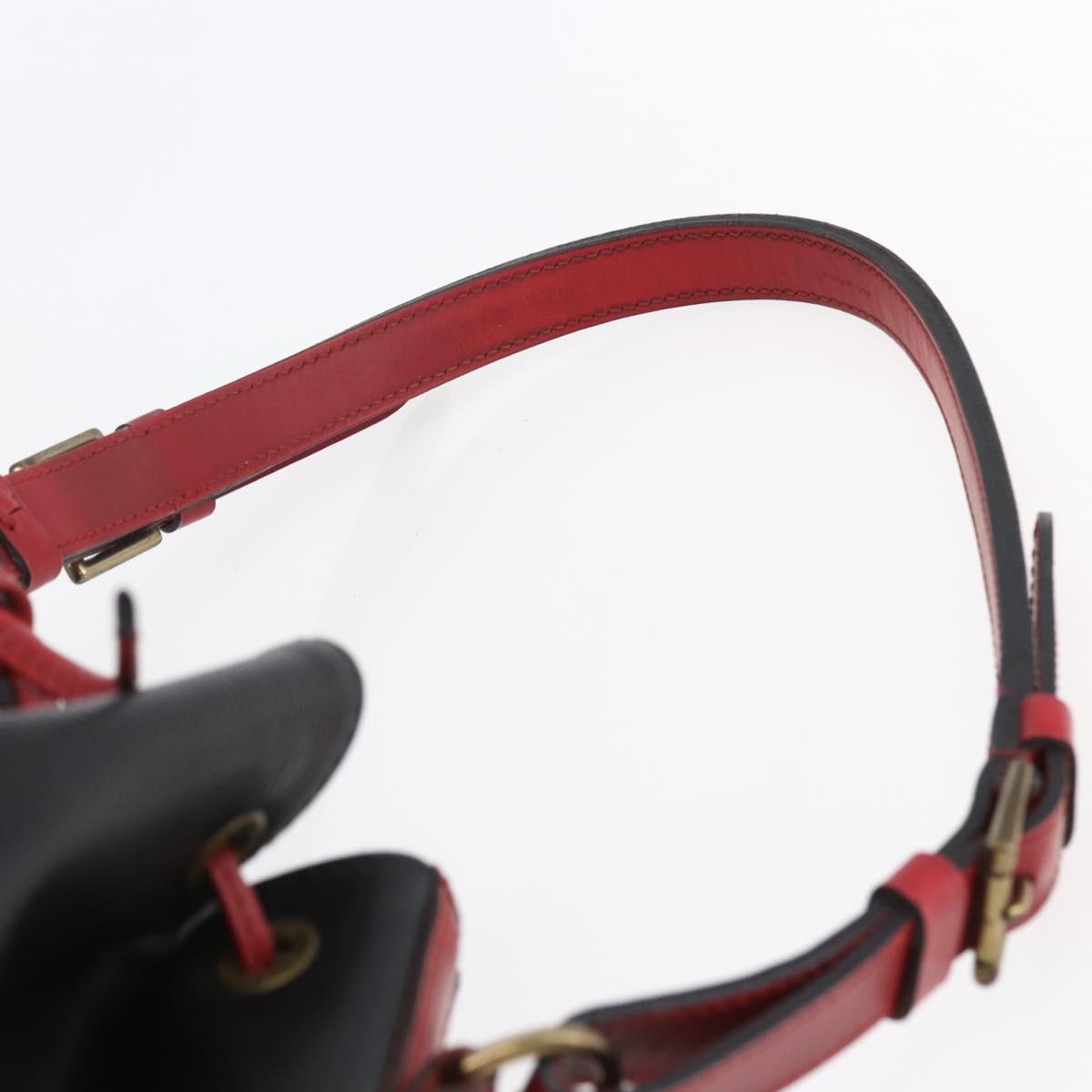 LOUIS VUITTON Epi Noe Shoulder Bag Bicolor Black Red M44017 LV Auth BA6524