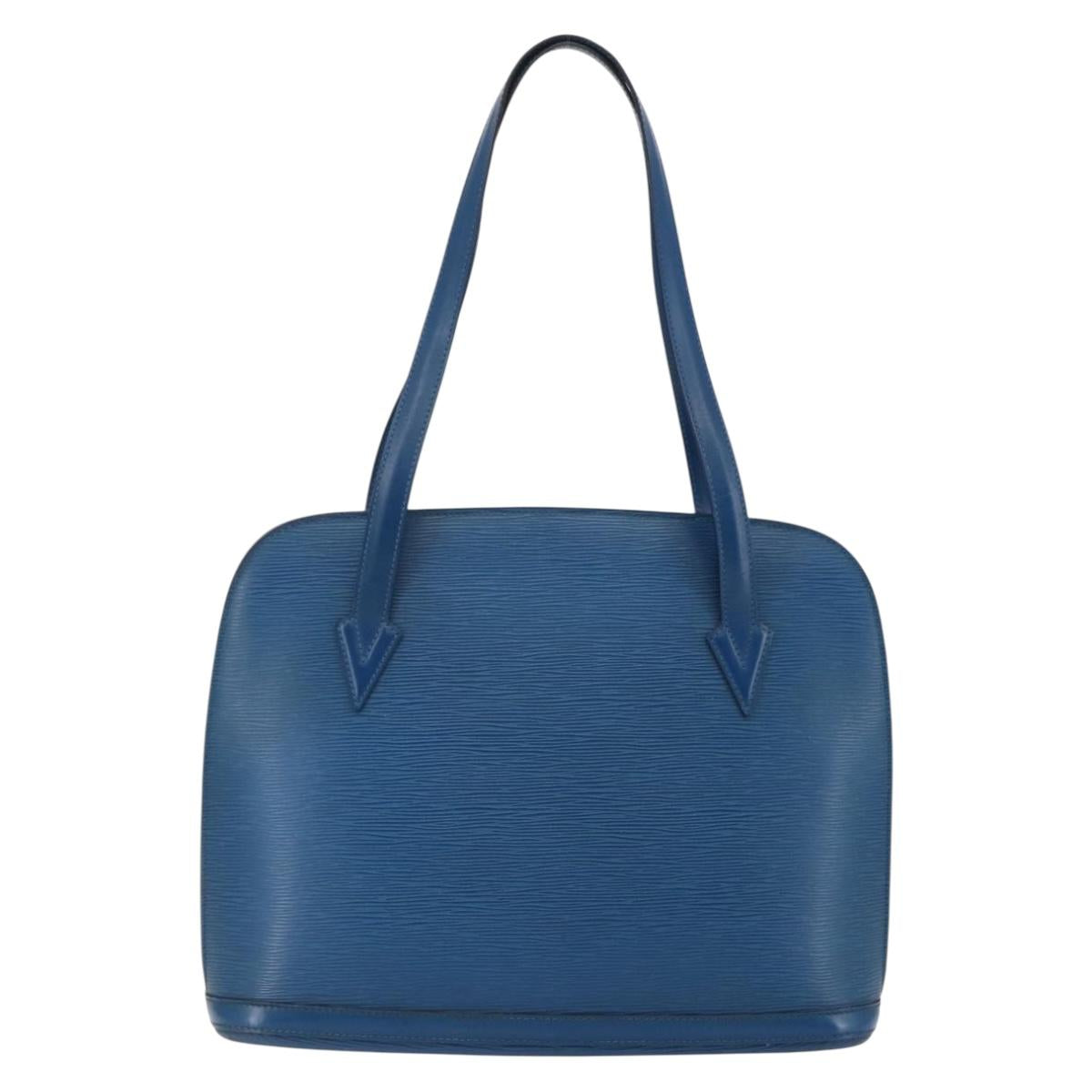 LOUIS VUITTON Epi Lussac Shoulder Bag Blue M52285 LV Auth BA6528