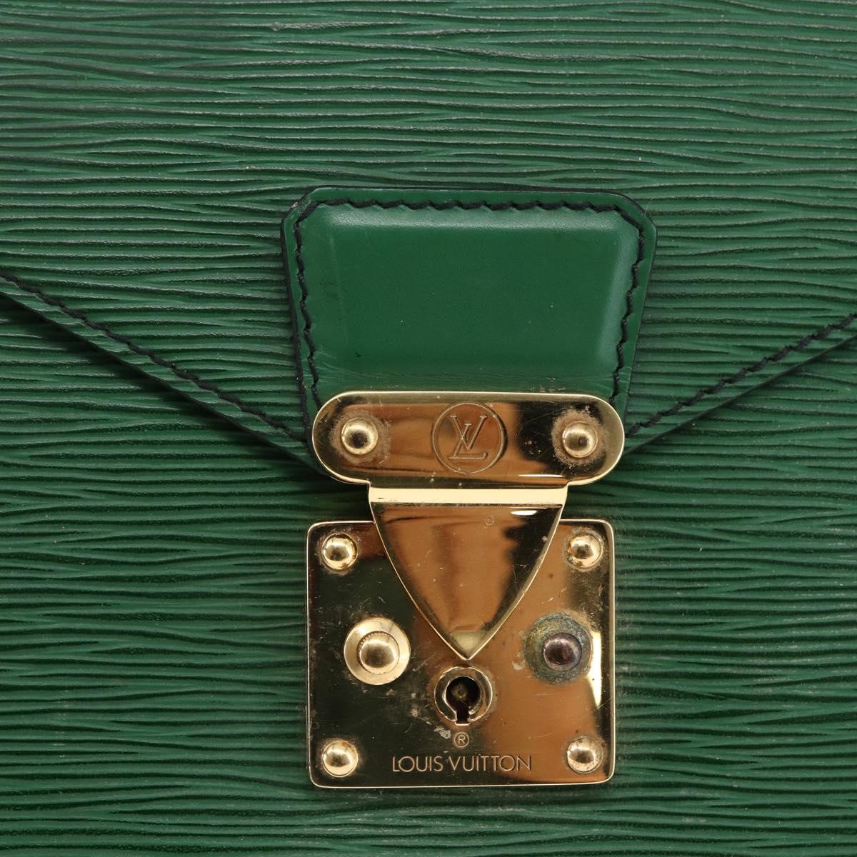 LOUIS VUITTON Epi Porte Documents Bandouliere Briefcase Green M54464 Auth BA6530