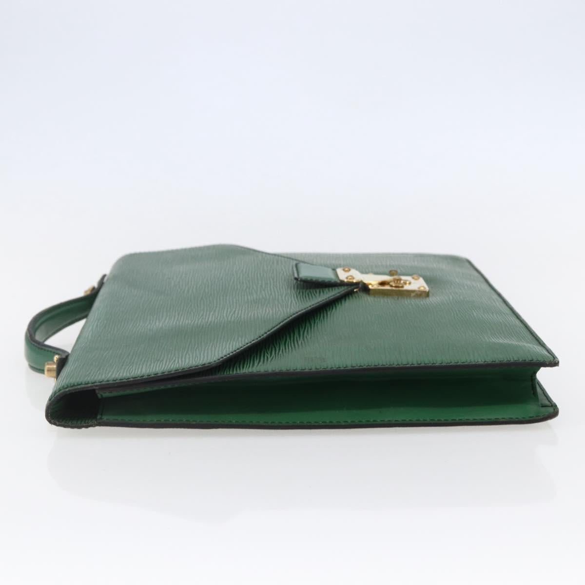 LOUIS VUITTON Epi Porte Documents Bandouliere Briefcase Green M54464 Auth BA6530