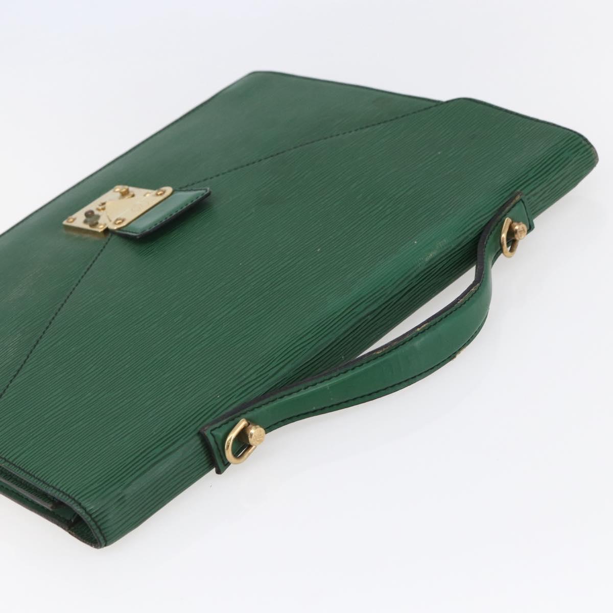 LOUIS VUITTON Epi Porte Documents Bandouliere Briefcase Green M54464 Auth BA6530