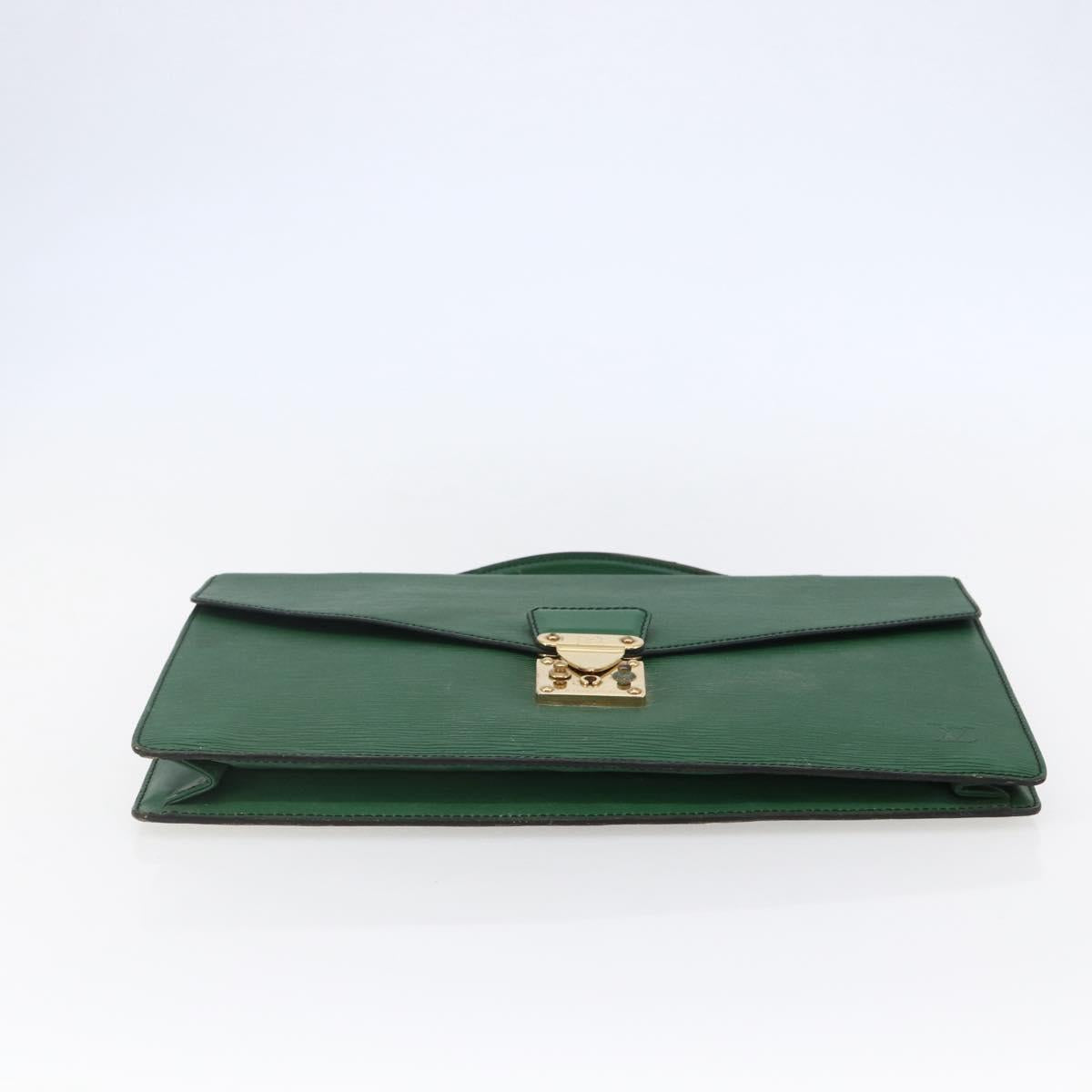 LOUIS VUITTON Epi Porte Documents Bandouliere Briefcase Green M54464 Auth BA6530