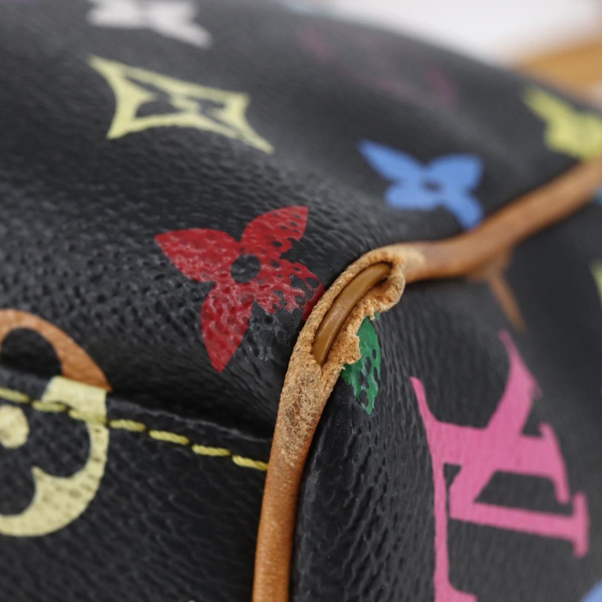 LOUIS VUITTON Monogram Multicolor Aurelia MM Tote Bag Black M40095 Auth BA6534