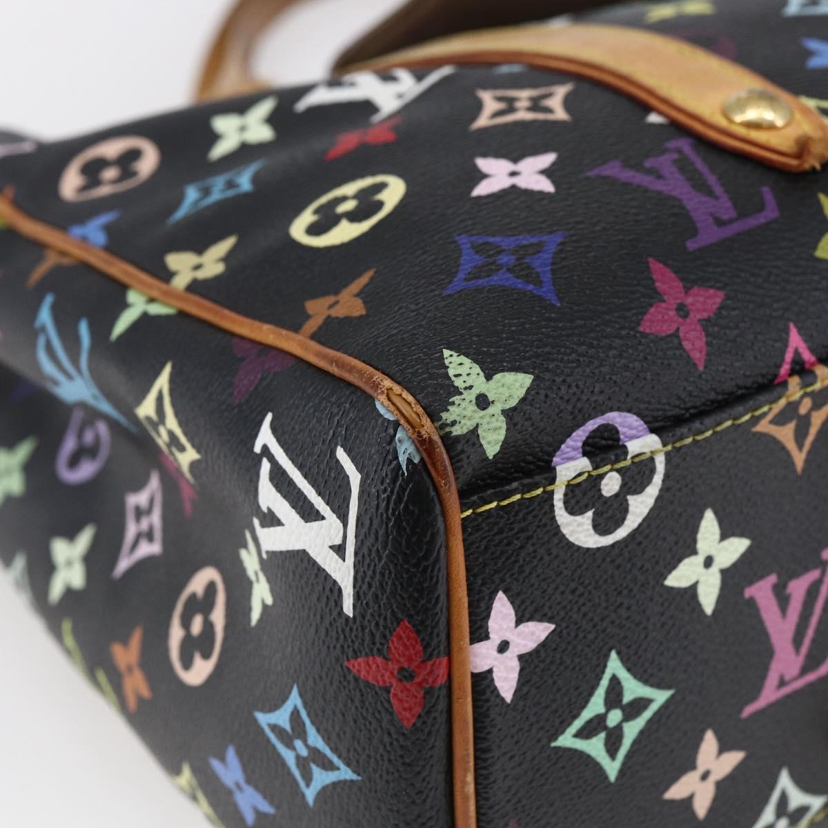 LOUIS VUITTON Monogram Multicolor Aurelia MM Tote Bag Black M40095 Auth BA6534