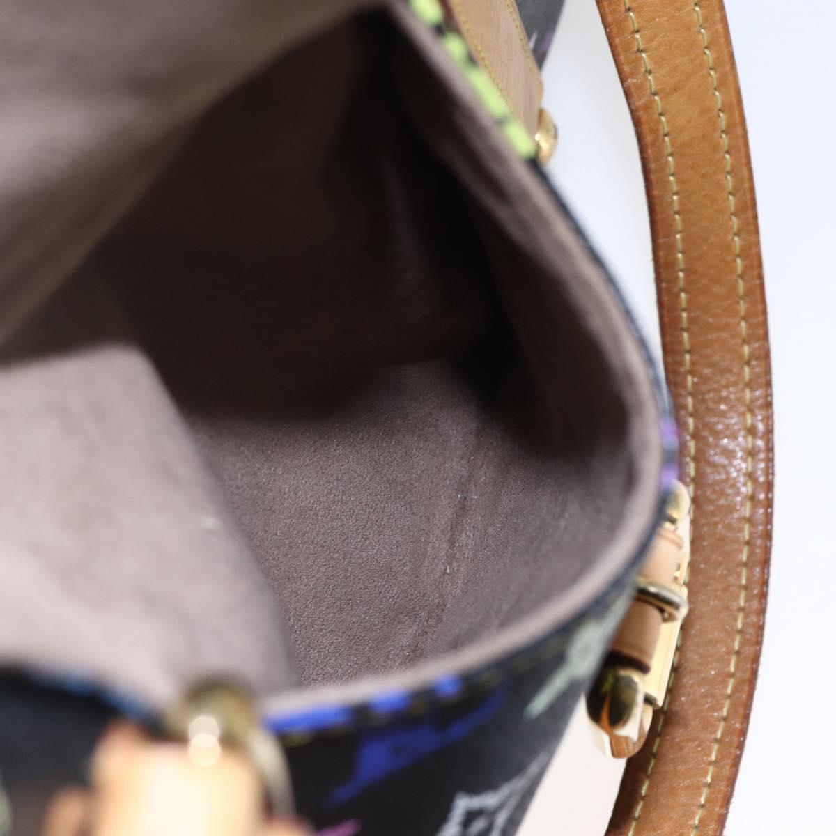 LOUIS VUITTON Monogram Multicolor Aurelia MM Tote Bag Black M40095 Auth BA6534