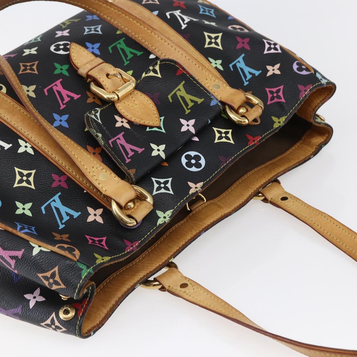 LOUIS VUITTON Monogram Multicolor Aurelia MM Tote Bag Black M40095 Auth BA6534
