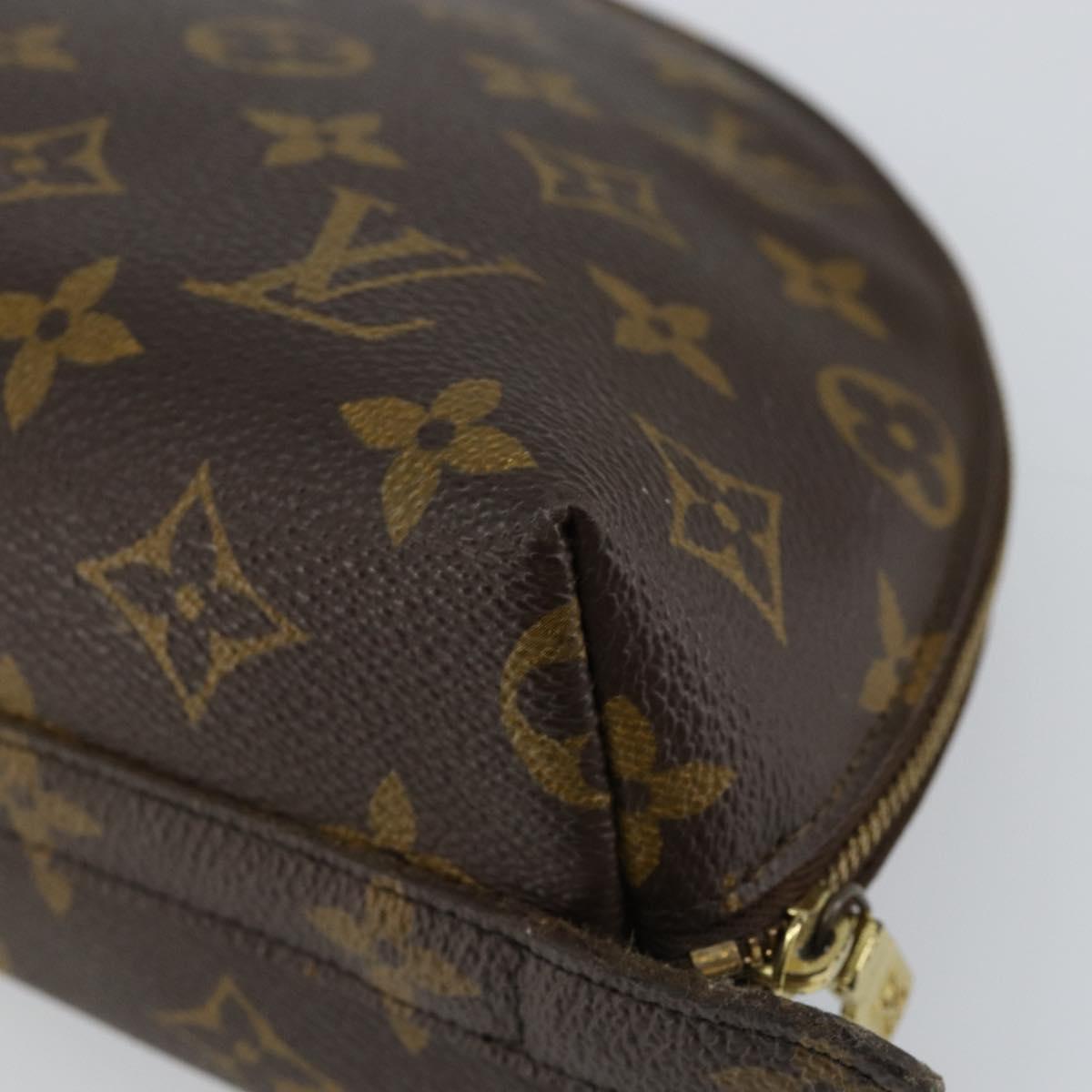 LOUIS VUITTON Monogram Trousse Demi Ronde Cosmetic Pouch M47520 LV Auth BA6539