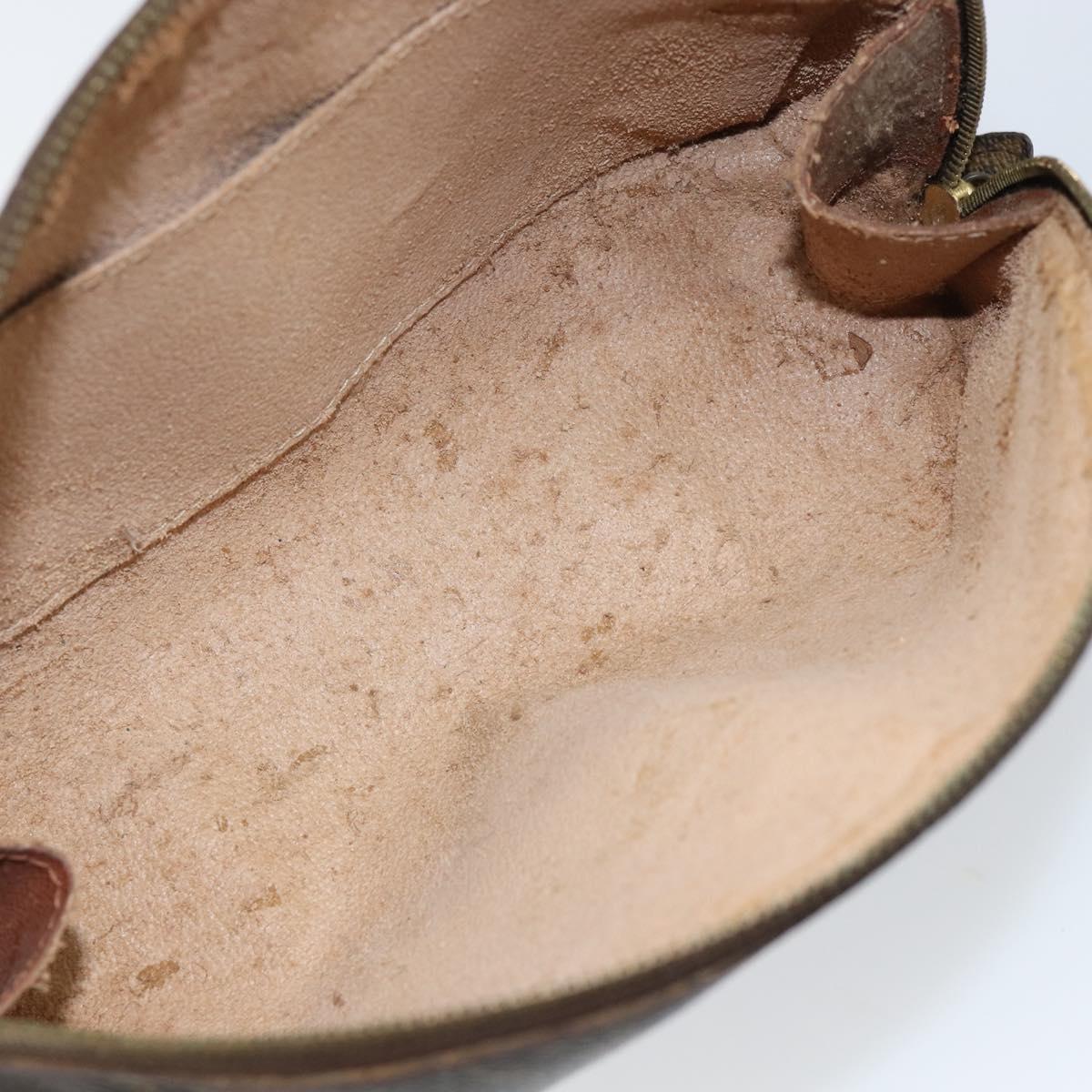 LOUIS VUITTON Monogram Trousse Demi Ronde Cosmetic Pouch M47520 LV Auth BA6539