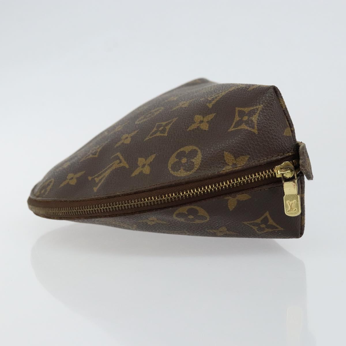 LOUIS VUITTON Monogram Trousse Demi Ronde Cosmetic Pouch M47520 LV Auth BA6539
