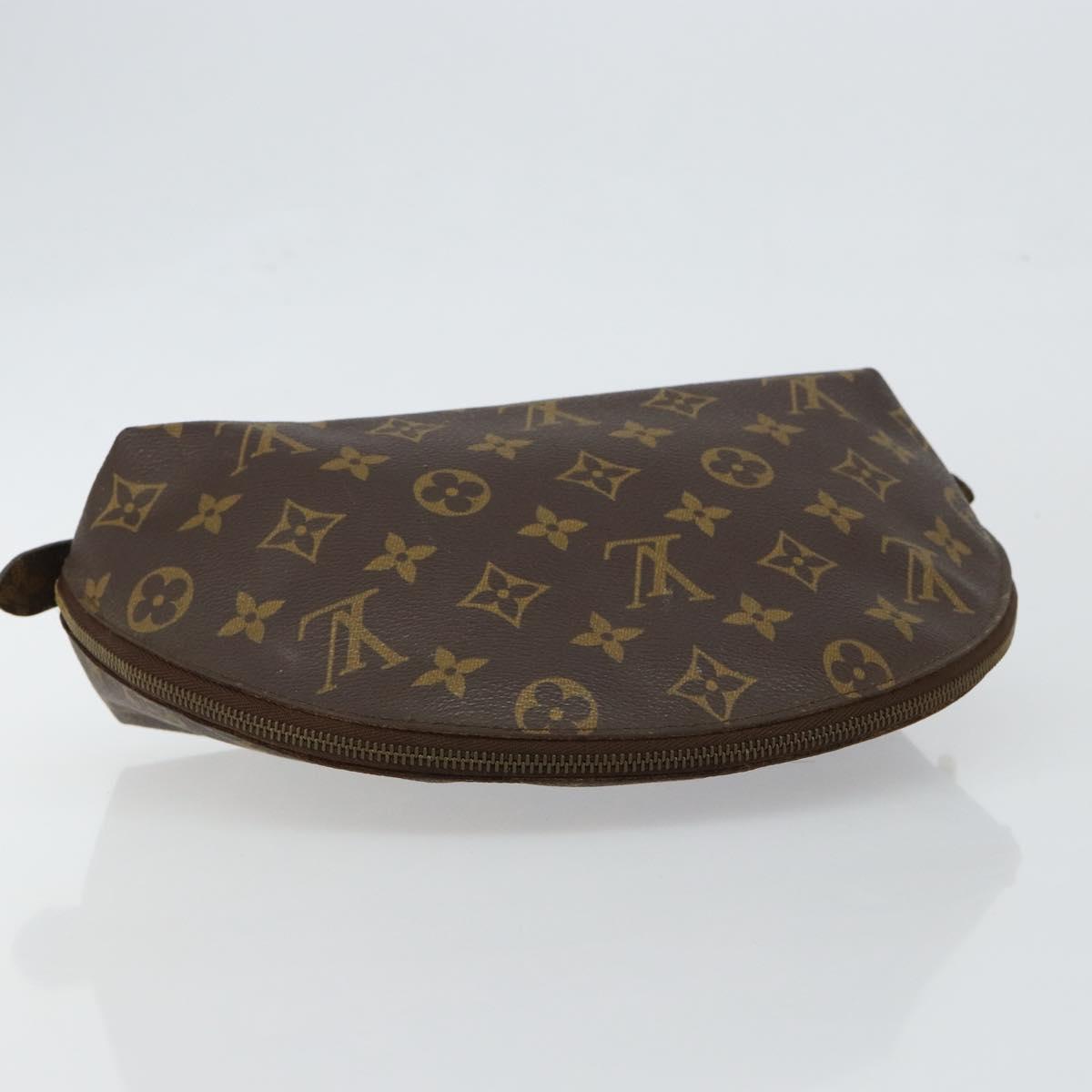 LOUIS VUITTON Monogram Trousse Demi Ronde Cosmetic Pouch M47520 LV Auth BA6539