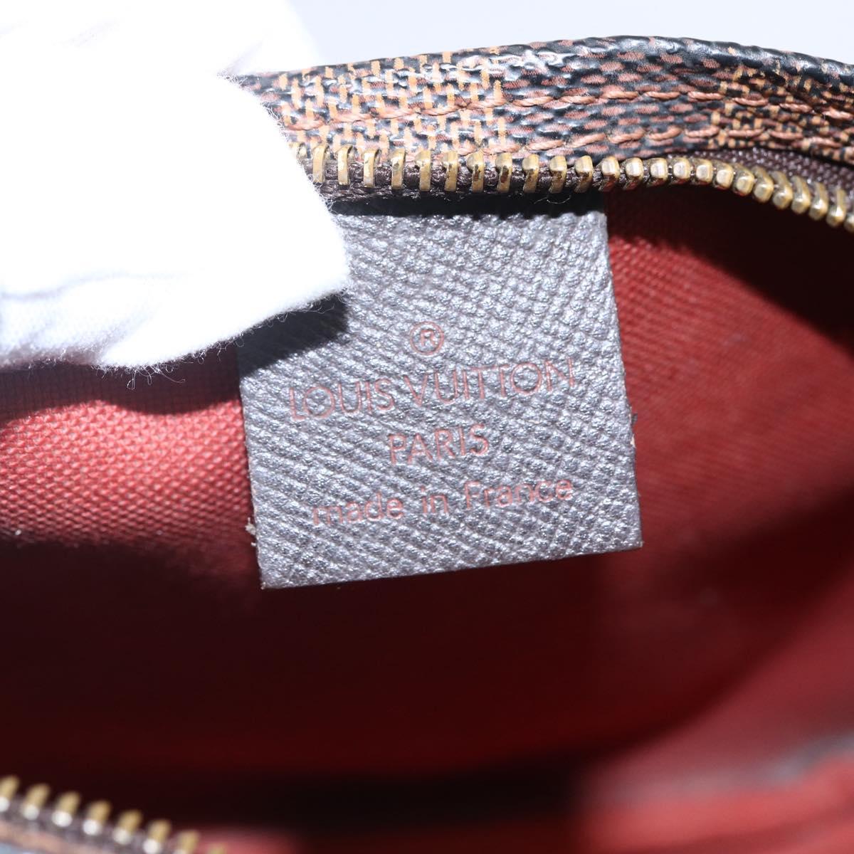 LOUIS VUITTON Damier Ebene Trousse Makeup Pouch N51982 LV Auth BA6543
