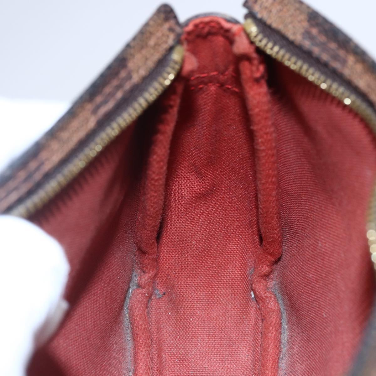 LOUIS VUITTON Damier Ebene Trousse Makeup Pouch N51982 LV Auth BA6543