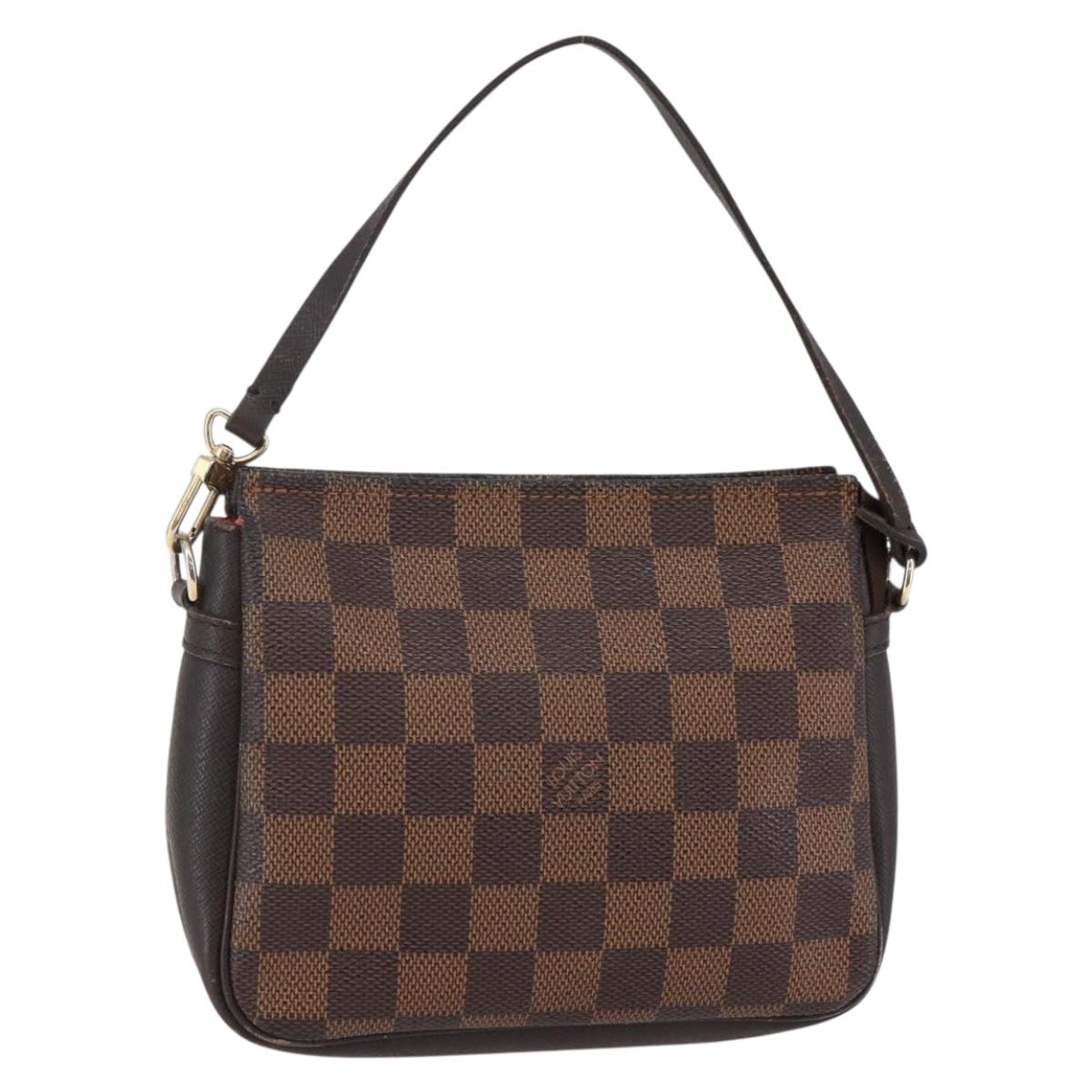 LOUIS VUITTON Damier Ebene Trousse Makeup Pouch N51982 LV Auth BA6543