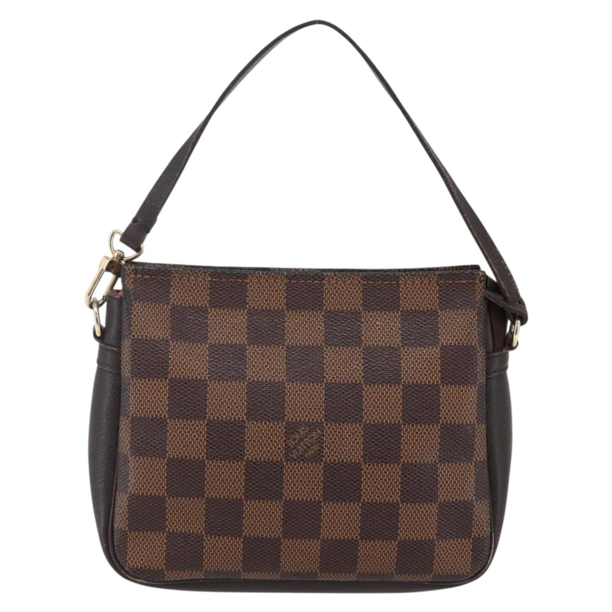 LOUIS VUITTON Damier Ebene Trousse Makeup Pouch N51982 LV Auth BA6543
