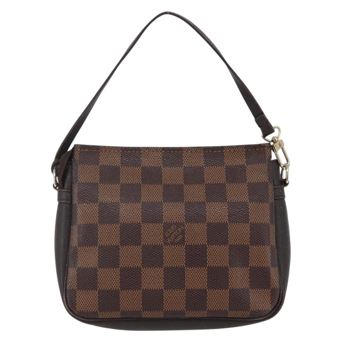 LOUIS VUITTON Damier Ebene Trousse Makeup Pouch N51982 LV Auth BA6543
